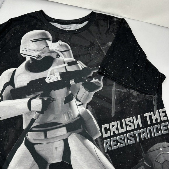 Disney Store Star Wars Mens XL Crush the Resistance AOP All Over Print Tee Parks - Picture 1 of 4